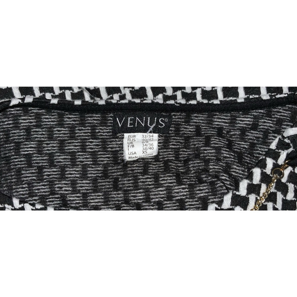 Venus Womens Black/White Checkered Dress With Built In Necklace Size XS - Picture 5 of 5